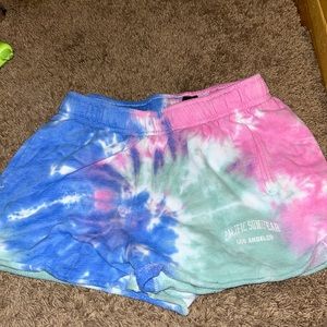 A multicolored ssweat short from pacsun